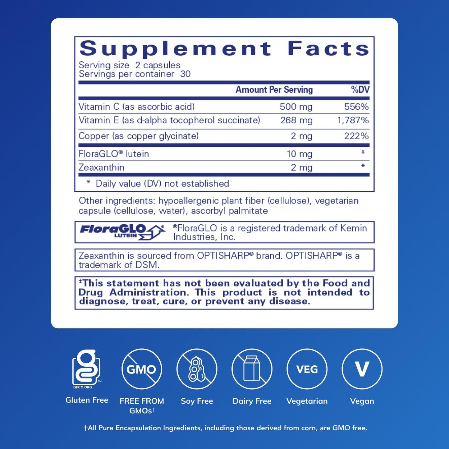 Pure Encapsulations EyeProtect Basics Without Zinc | Key Antioxidant Support for Eye Health | 60 Capsules