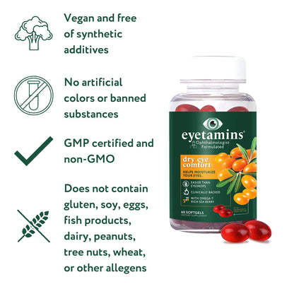 eyetamins Blue Blocker® Eye Health - 60 Lutein Gummies - Ophthalmologist-Developed - Support Vision, Filter Blue Light & Help Eye Strain - Promotes Sleep, Focus Eyesight – Vegan & Non-GMO Formula