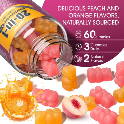 EYHBQIA Fiber Gummies for Women – 9-in-1 Prebiotic Fiber, Probiotics & Vitamins | Sugar-Free Keto Digestive Support