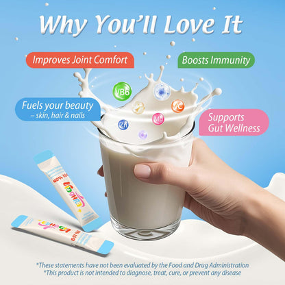 EYHBQIA Collagen & Colostrum Powder with Hyaluronic Acid | Grass-Fed Bovine Colostrum Supplement, 30 Servings