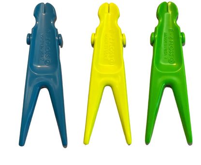E-Z Floss Dental Floss Holder - Blue, Yellow, Green | Pack of 3 | Made in USA