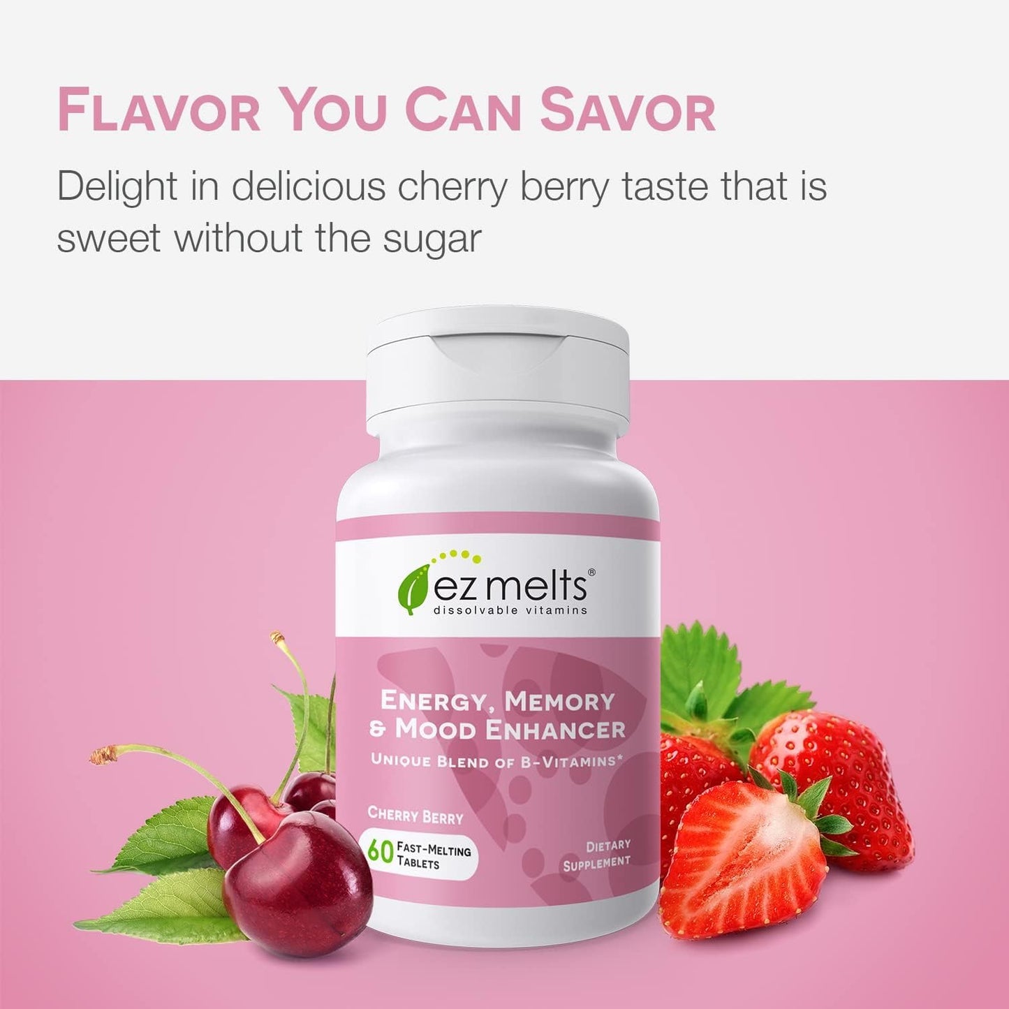 EZ Melts Dissolvable Energy & Mood Enhancer | Sugar-Free 2-Pack (2-Month Supply)