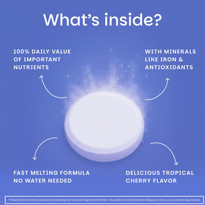 EZ Melts Sugar-Free Multivitamin with Iron for Women & Men | 1 Month Supply