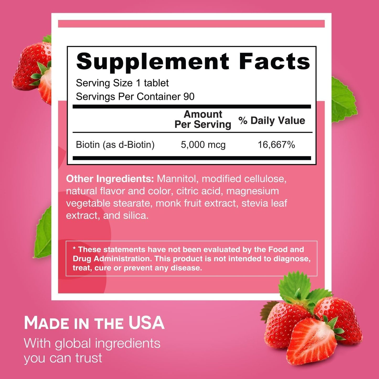 EZ Melts Biotin 5,000 mcg – Dissolvable, Sugar-Free | Hair, Skin & Nails | 3-Month Supply | 2 Pack