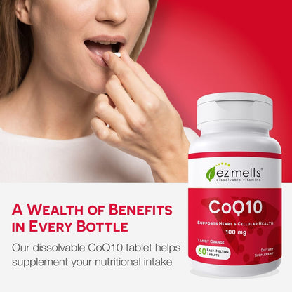 EZ Melts CoQ10 100 mg Dissolvable - Sugar-Free, 2-Month Supply (1 Pack)
