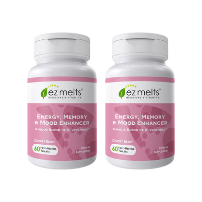 EZ Melts Dissolvable Energy & Mood Enhancer | Sugar-Free 2-Pack (2-Month Supply)