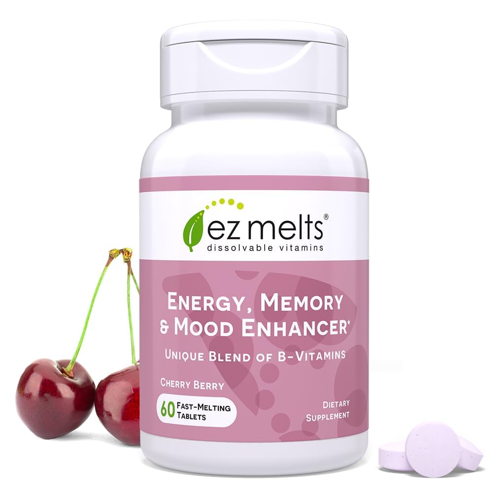 EZ Melts Dissolvable Energy, Memory & Mood Enhancer – Sugar-Free, 2-Month Supply | 1 Pack