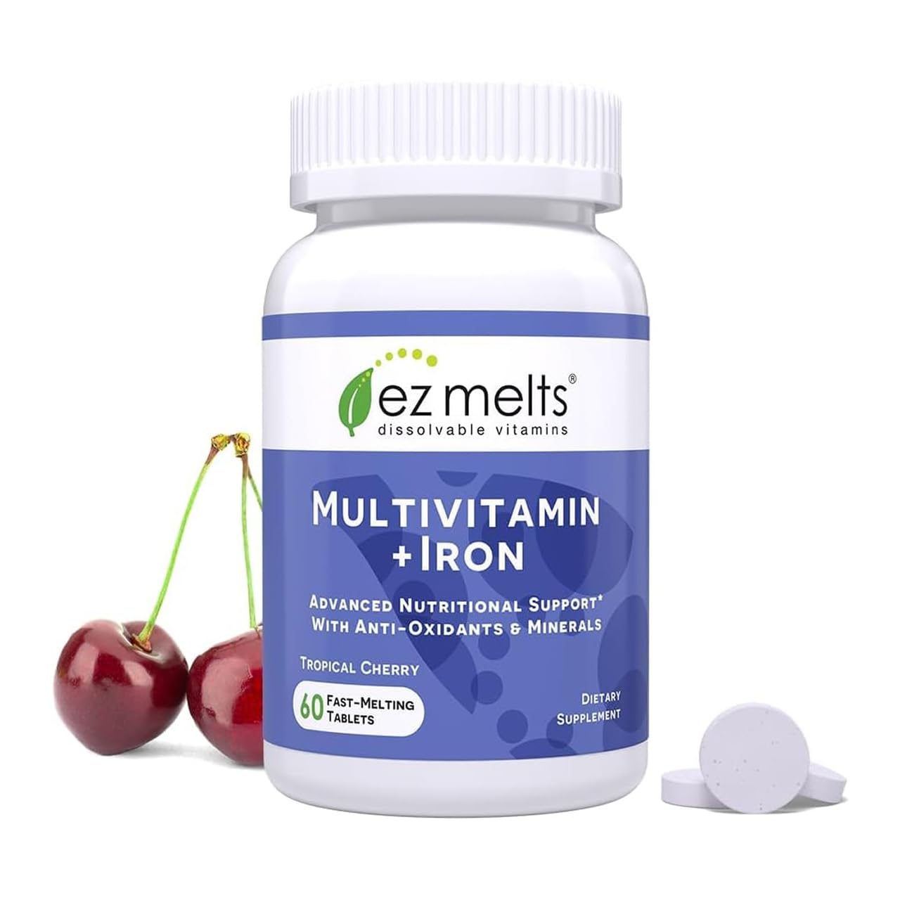 EZ Melts Sugar-Free Multivitamin with Iron for Women & Men | 1 Month Supply