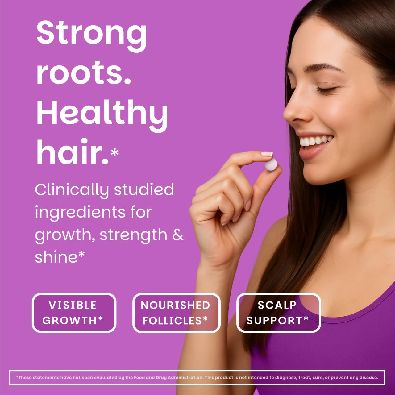 EZ Melts Hair Health Complete - Hair Growth & Strength Support (AnaGain Nu, Biotin)