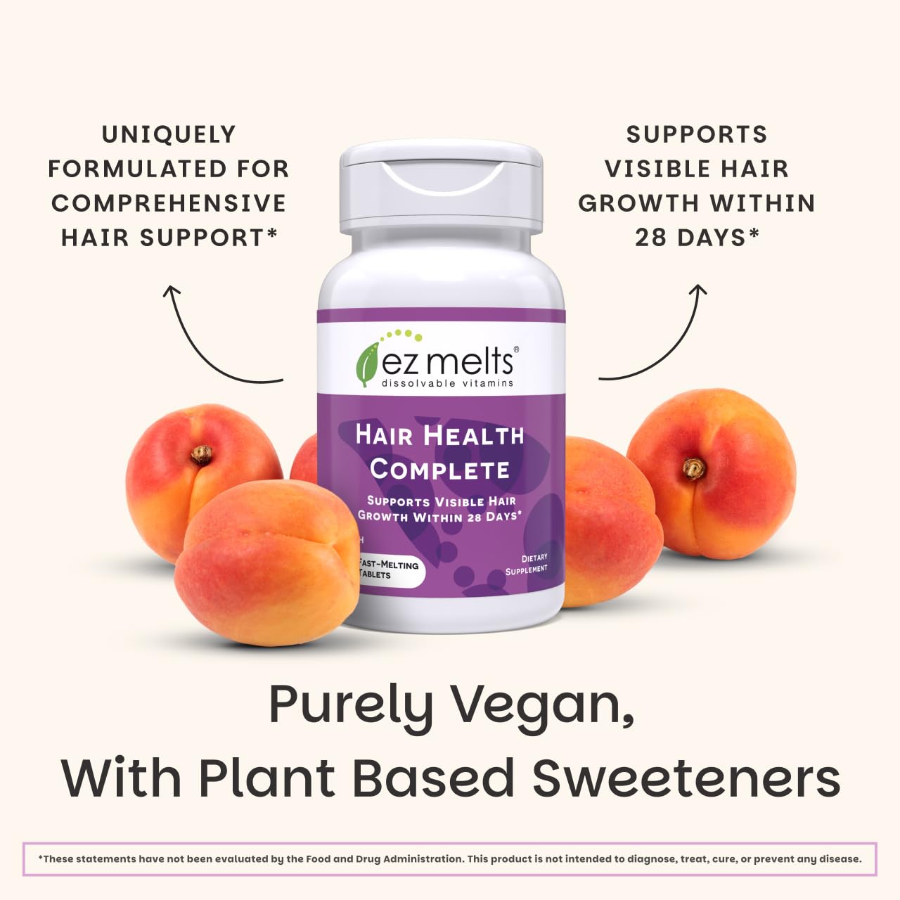 EZ Melts Hair Health Complete - Hair Growth & Strength Support (AnaGain Nu, Biotin)