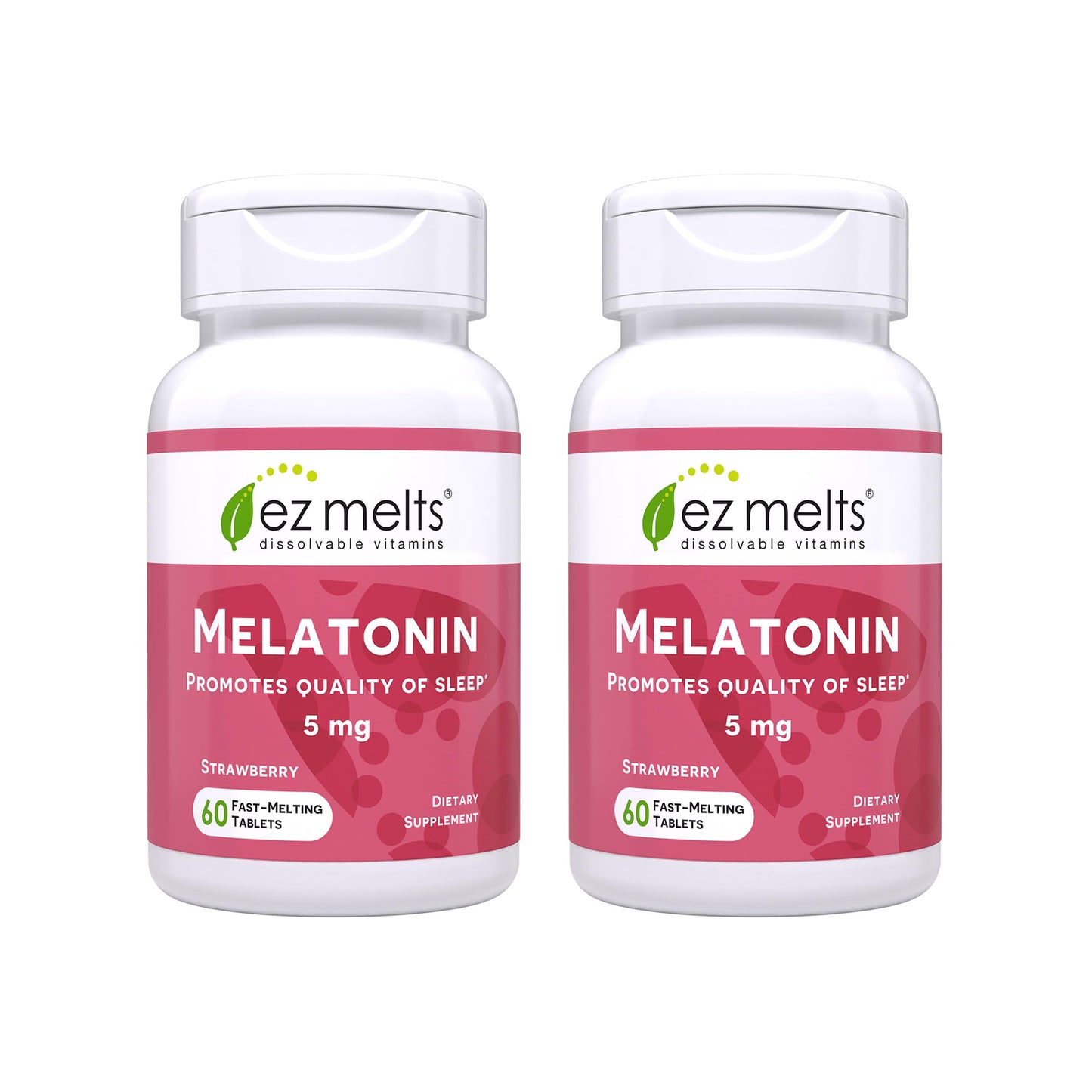 EZ Melts 5mg Melatonin – Sugar-Free, Strawberry, 2-Pack (2-Month Supply)