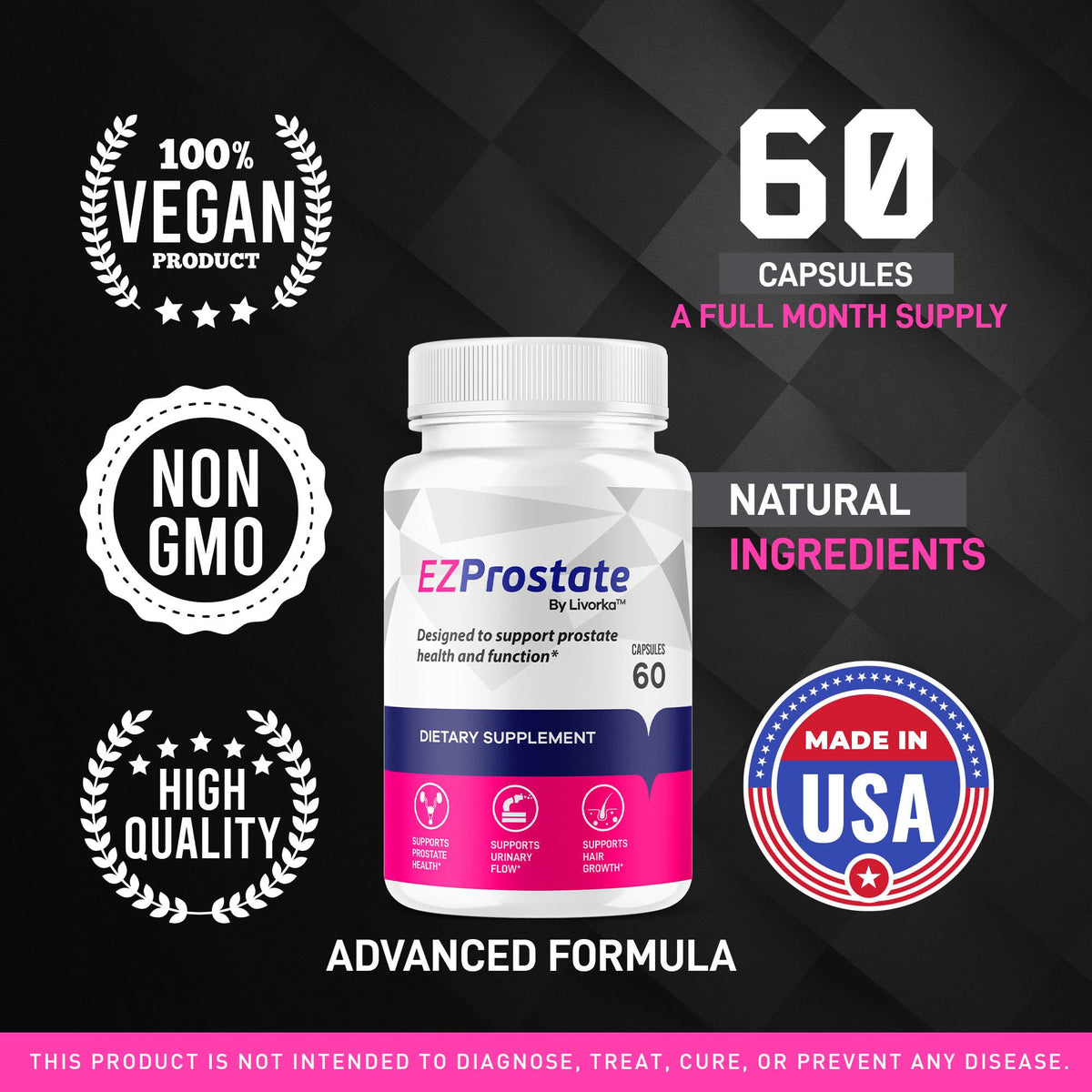 EZ Prostate Supplement 2 Pack - Capsules for Men (120 Count) BritishVita | Premium UK Vitamins & Wellness Supplements