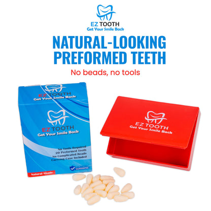 EZ Tooth - Temporary Tooth Replacement Kit | Preformed Tooth, Instant Repair, Natural Bright Shade (Patent Pending)