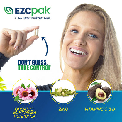 EZC Pak 5-Day Immune Booster: Echinacea, Vitamin C, Zinc & Vitamin D – Pack of 2 BritishVita | Premium UK Vitamins & Wellness Supplements
