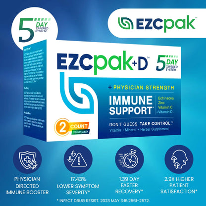 EZC Pak 5-Day Immune Booster: Echinacea, Vitamin C, Zinc & Vitamin D – Pack of 2 BritishVita | Premium UK Vitamins & Wellness Supplements