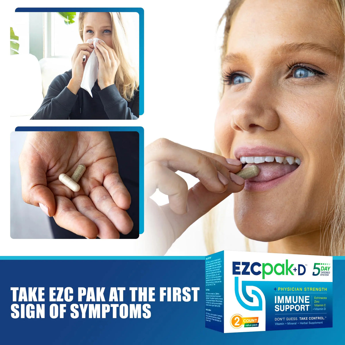 EZC Pak 5-Day Immune Booster: Echinacea, Vitamin C, Zinc & Vitamin D – Pack of 2 BritishVita | Premium UK Vitamins & Wellness Supplements
