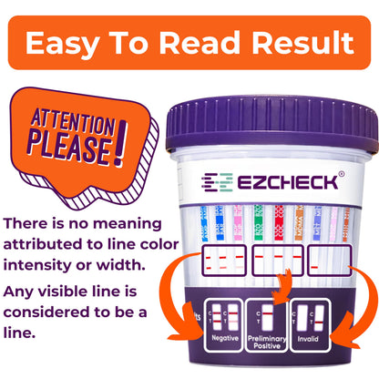 1 Test Cup | 14-Panel EZCHECK Multi-Drug Urine Test Cup – 5-Min At-Home Results | FSA/HSA Eligible