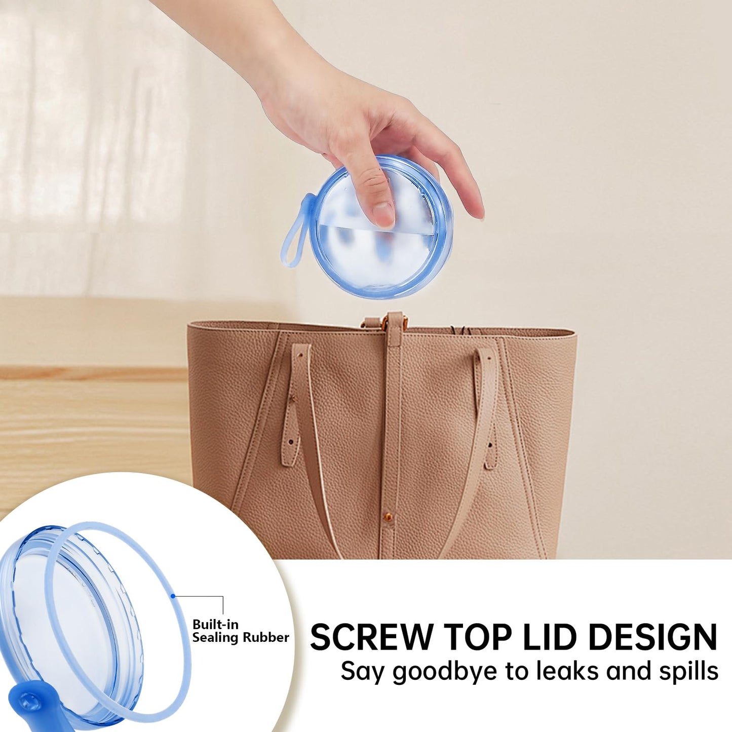 EZEELAI No-Leak Denture Case: Retainer Bath Cup (Transparent Blue)
