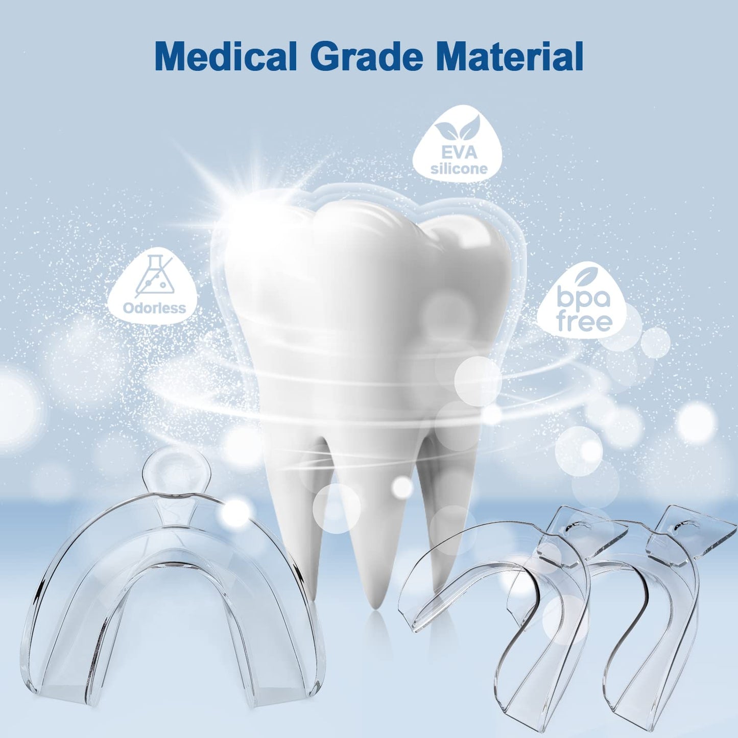 EZGO Teeth Whitening Trays - BPA Free Moldable Mouth Guards, Custom Fit