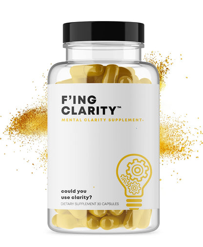 F'ing Clarity - Clarity, Memory + Brain Boosting Nootropic Supplement | Bacopa Extract, Phosphatidylserine 20%, Gingko Biloba Extract, Rhodiola Rosea Extract, DMAE Bittrartrate, B-12, Huperzine A