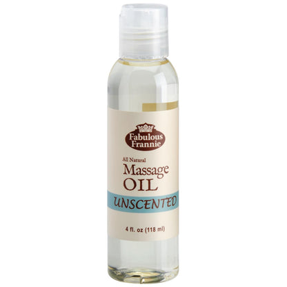 Fabulous Frannie Massage Oil Unscented - 4oz Natural Base Oil for Essential Oils or Massage (Safflower, Grapeseed, Sweet Almond) - Pack of 1