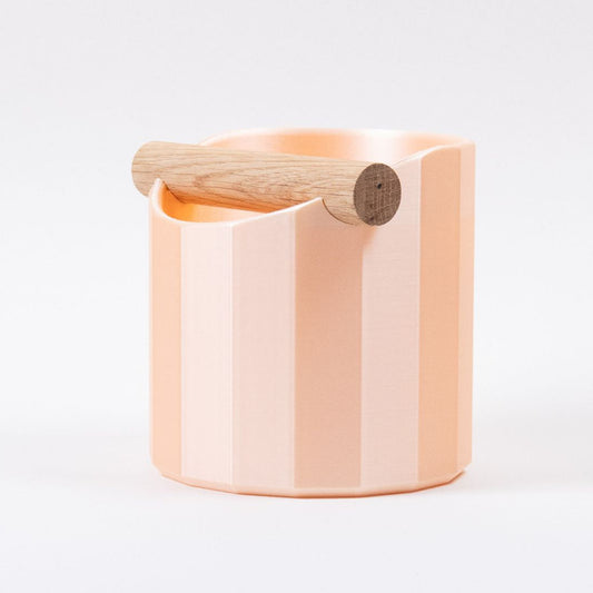 The Facet Geometric Espresso Knock Box with Oak Knock Bar KNOCDIC®