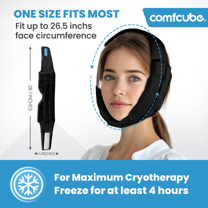 Face Ice Pack for Wisdom Teeth - 2 Hour Cold Therapy Head Wrap | TMJ & Oral Pain Relief
