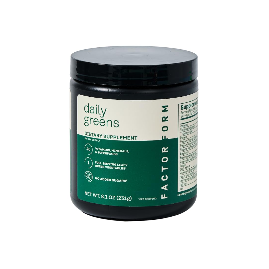 Factor Form Daily Greens Superfood Powder – Gut Health, Energy & Immunity | 30 Servings