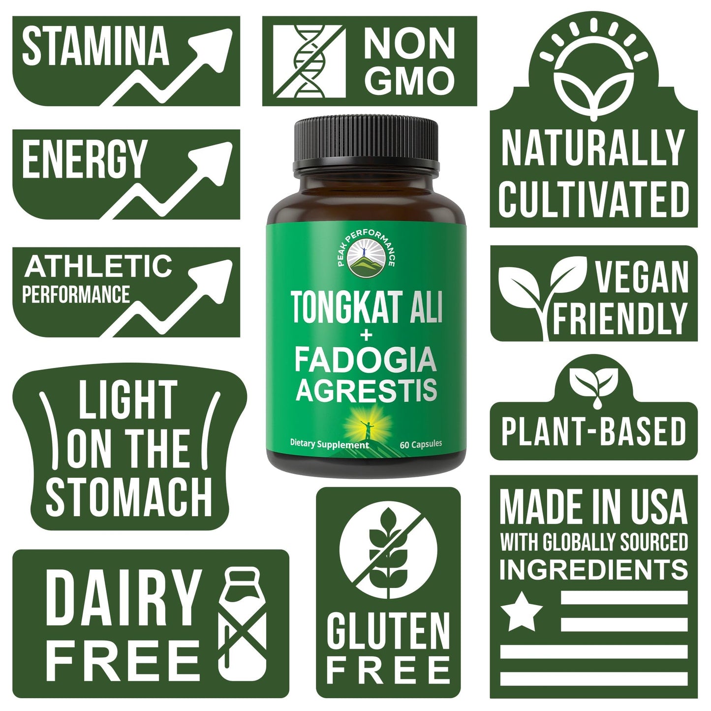 Tongkat Ali + Fadogia Agrestis 2-in-1 T Supplement for Men - Ultra High Strength