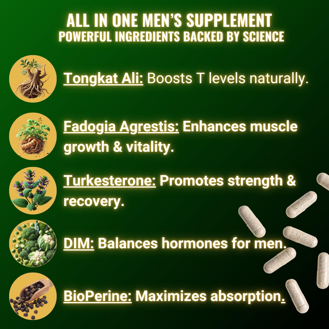 43,650mg Fadogia Agrestis for Men – Turkesterone, Tongkat Ali & DIM
