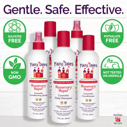 Fairy Tales Rosemary Repel Daily Kids Conditioning Spray – 8 oz x 2 | Gentle Detangling with Herbal Scent