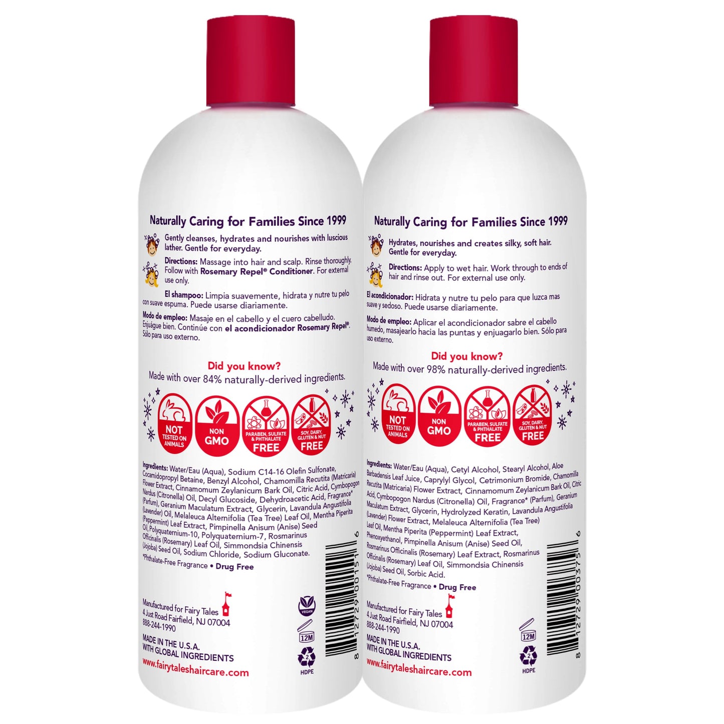Fairy Tales Rosemary Repel Shampoo & Conditioner Duo — Kid-Approved Scent, Lice Deterrent (Pack of 2)