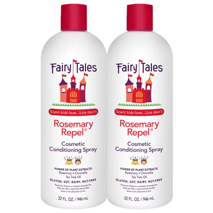 Fairy Tales Rosemary Repel Daily Kids Conditioning Spray REFILL – 32 oz x 2, Gentle Detangling & Kid-Approved Scent
