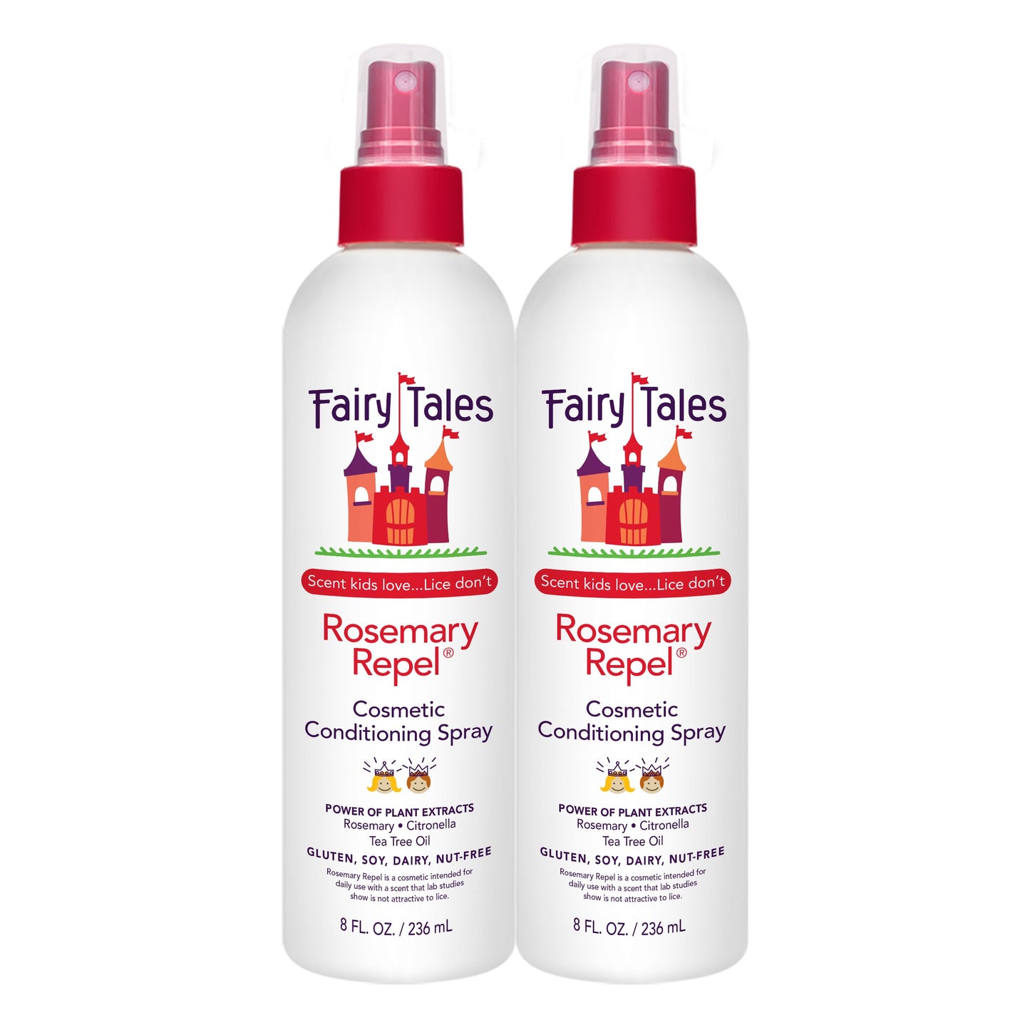 Fairy Tales Rosemary Repel Daily Kids Conditioning Spray – 8 oz x 2 | Gentle Detangling with Herbal Scent
