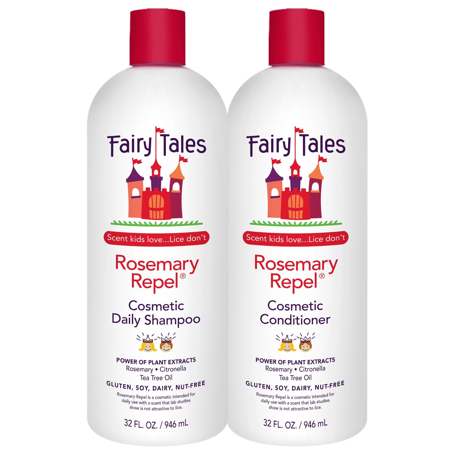 Fairy Tales Rosemary Repel Shampoo & Conditioner Duo — Kid-Approved Scent, Lice Deterrent (Pack of 2)
