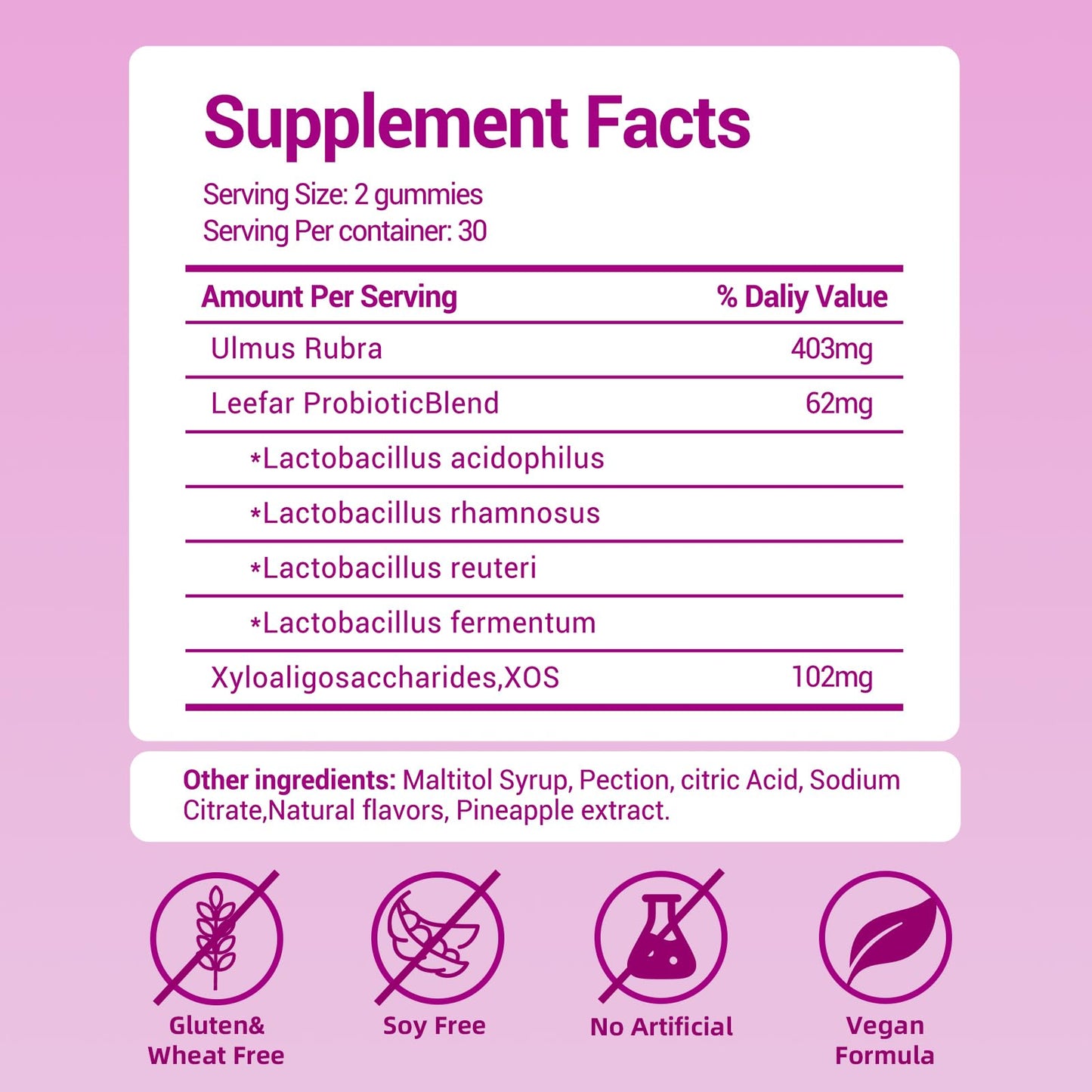 Faizalybova Feminine Probiotics Gummies – Pineapple Flavor | 60 Gummies