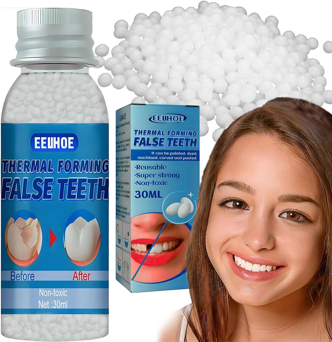Fake Teeth Repair Kit | Provisional Dental Restoration Kit (30ml Bottle)