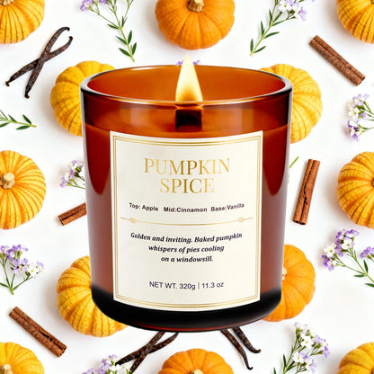 Fall Candle Gift Set – 2-Pack Wood Wick Pumpkin Spice Soy Candles with Gift Boxes (22.6 oz)