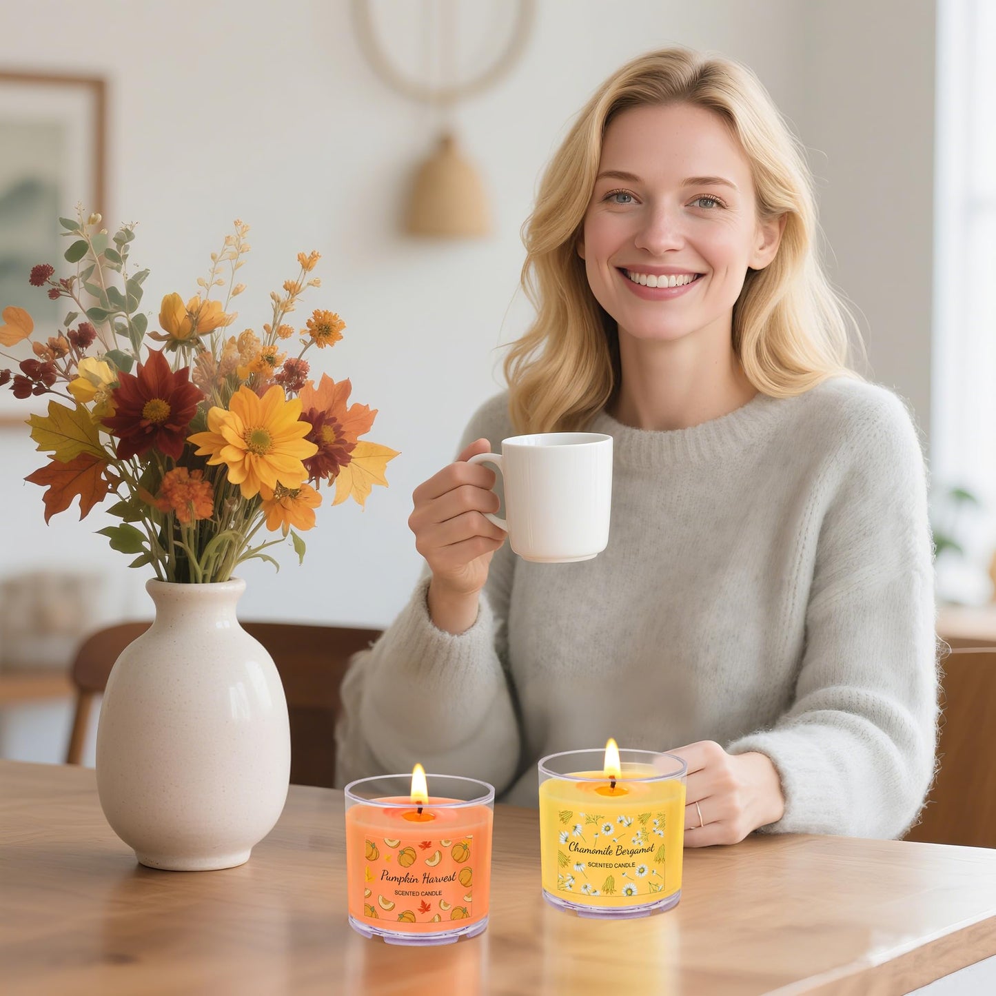Fall Candles Bulk - 12-Pack Scented Soy Candles for Home & Gift Set