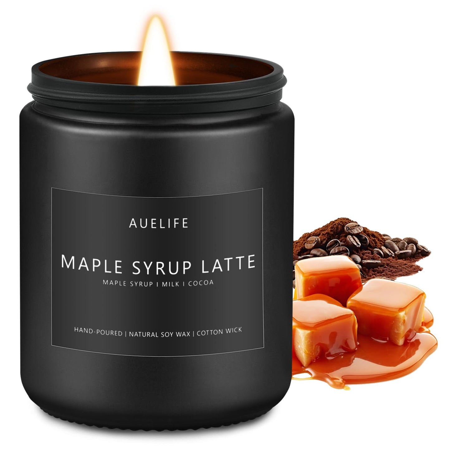 Fall Maple Syrup Latte Candle - 7 oz Natural Soy Wax | Cozy Autumn Decor