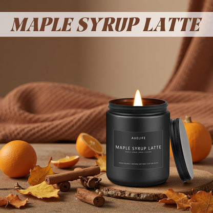 Fall Maple Syrup Latte Candle - 7 oz Natural Soy Wax | Cozy Autumn Decor