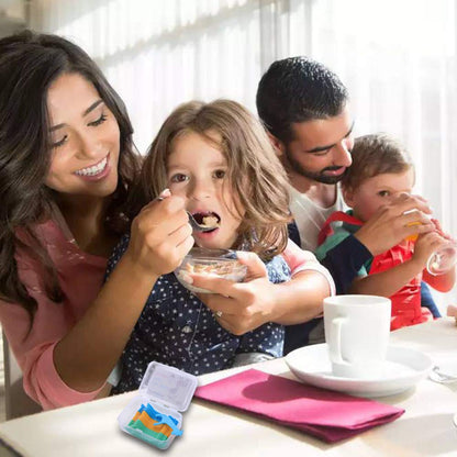 FAMILIFE Floss Picks 120 Pcs - Fluoride-Free Kids Dental Flossers with 4 Travel Cases