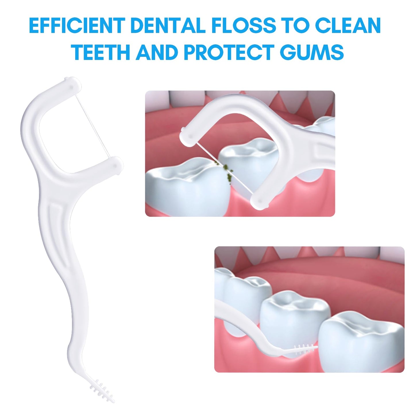 FAMILIFE Floss Picks 200 Count - Unflavored Dental Flossers with Travel Cases