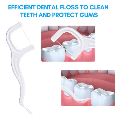FAMILIFE Floss Picks 200 Count - Unflavored Dental Flossers with Travel Cases