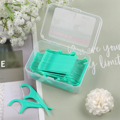 FAMILIFE Mint Floss Picks – 240 Count with 4 Travel Cases | Dental Flossers for Family