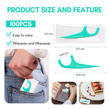 FAMILIFE Mint Floss Picks – 100 Pcs Individually Wrapped Tooth Flossers