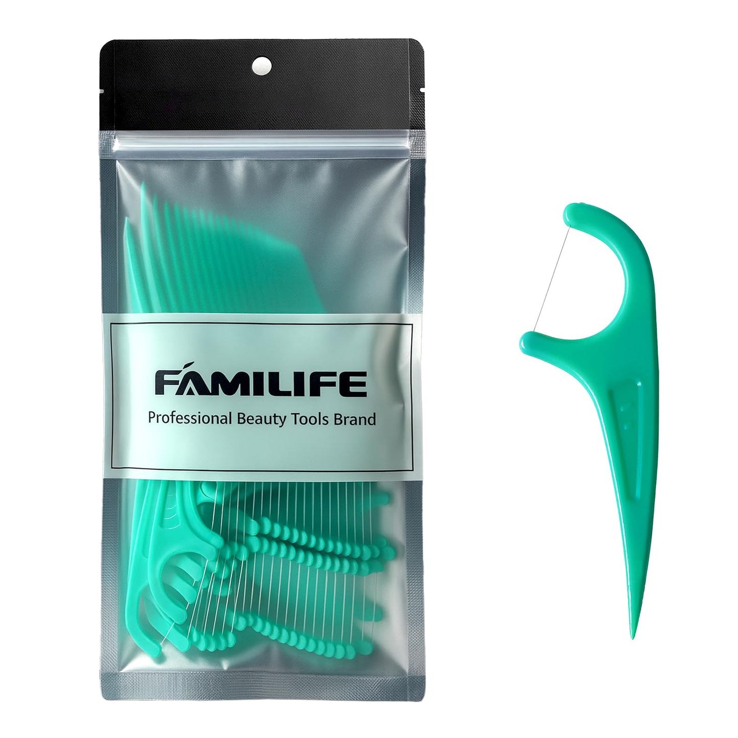 FAMILIFE Mint Floss Picks – 75 Count for Adults & Kids