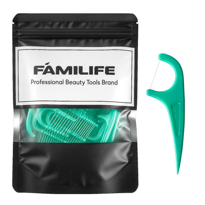 FAMILIFE Floss Picks 90 Count Mint – Dual-Head Dental Floss Picks for Adults & Kids