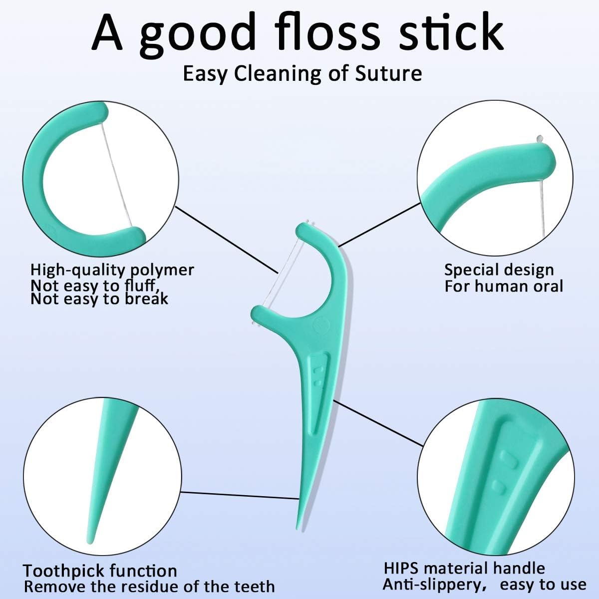 FAMILIFE Mint Floss Picks – 100 Pcs Individually Wrapped Tooth Flossers