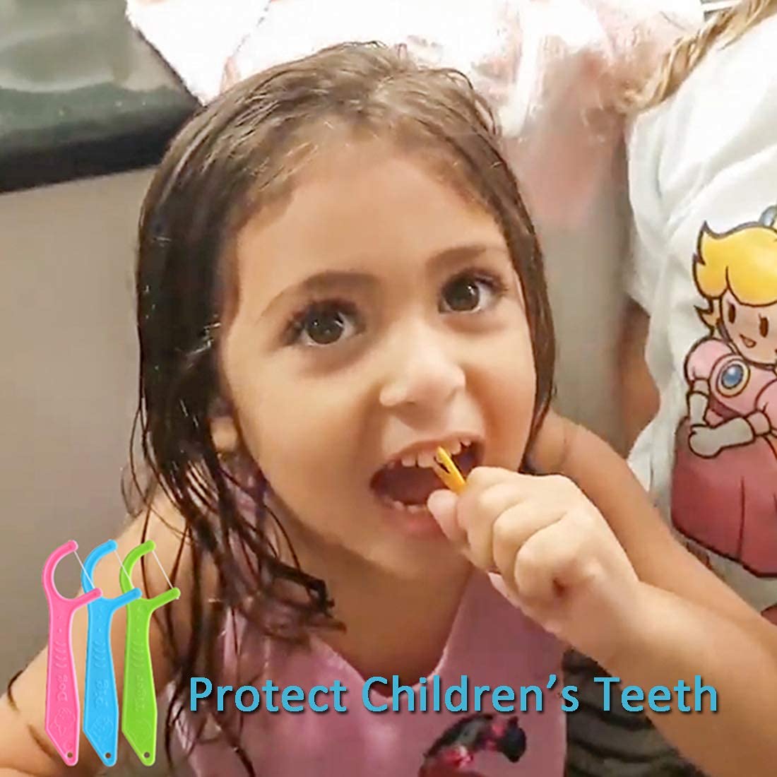 Dental Floss Picks for Kids by FAMILIFE | 200 Picks with Travel Case